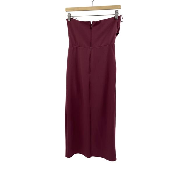 Abercrombie & Fitch plum strapless midi dress TALL - Picture 5 of 5